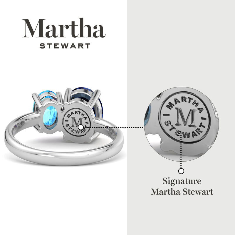 Martha Stewart 4 1/2ctw. Oval Pink Sapphire & Lab Grown Diamond Ring In Sterling Silver image number null